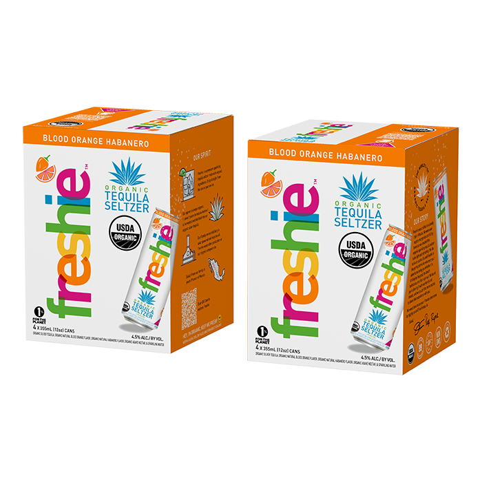 Freshie Organic Tequila Seltzer Blood Orange Habanero - 4 Pack