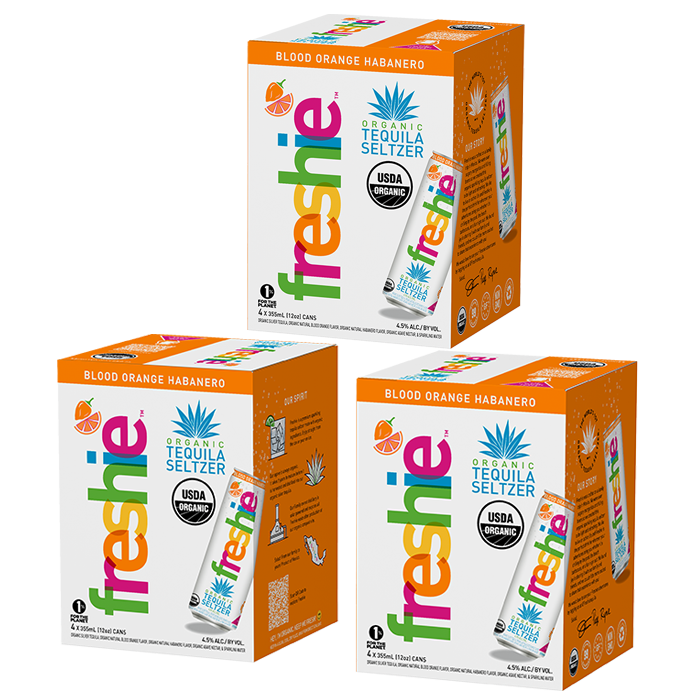 Freshie Organic Tequila Seltzer Blood Orange Habanero - 4 Pack